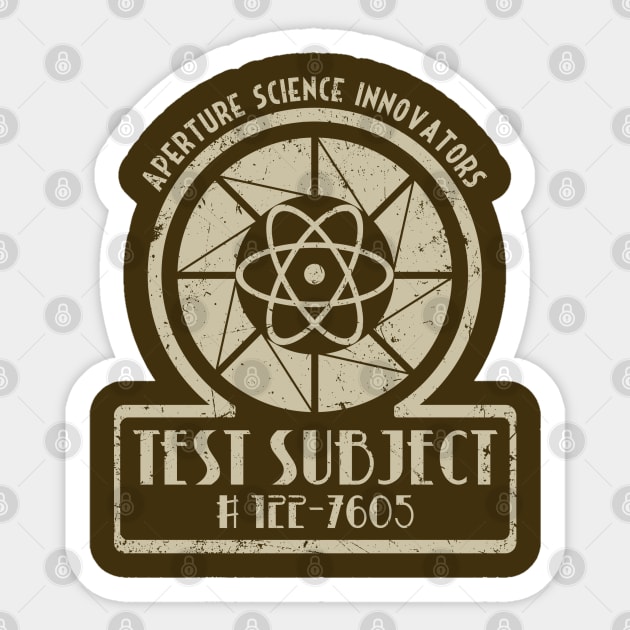 Aperture Test Subject 1950s Sticker by R-evolution_GFX